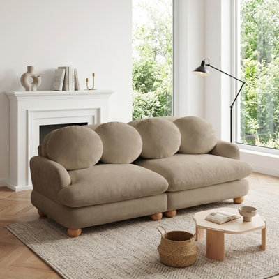 Coussin en chenille de 68 po à 2 places avec 2 coussins décoratifs 68 po