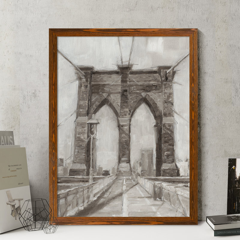« bridge crossing i » par paul cezanne-cadre photo, reproduction d’art, H 28 po x l 38 po x 1,25 po, Toile avec cadre érable