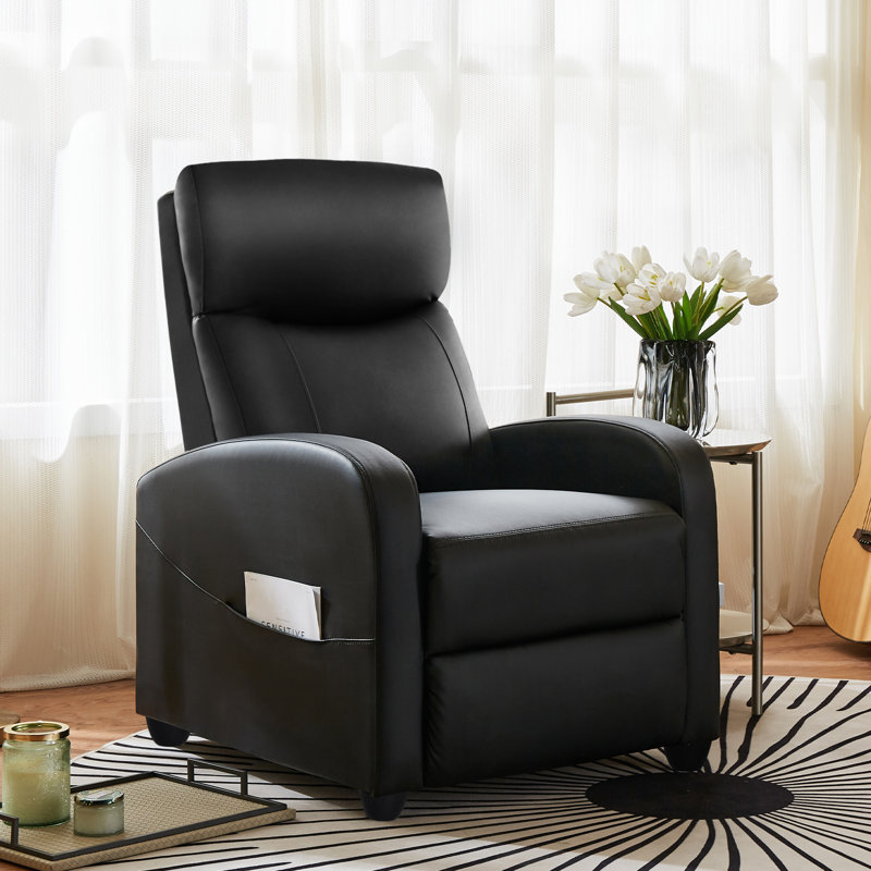 Fauteuil inclinable ergonomique à massage, fauteuil inclinable manuel à 160 ° avec 8 modes et télécommande, Noir