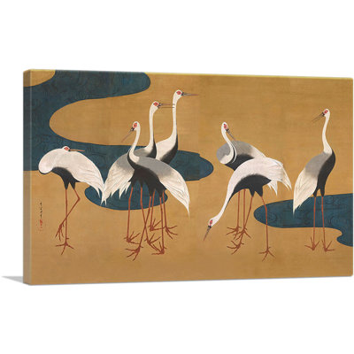 " Cranes By Follower Of Sakai Hoitsu " by Sakai Hoitsu Painting Print