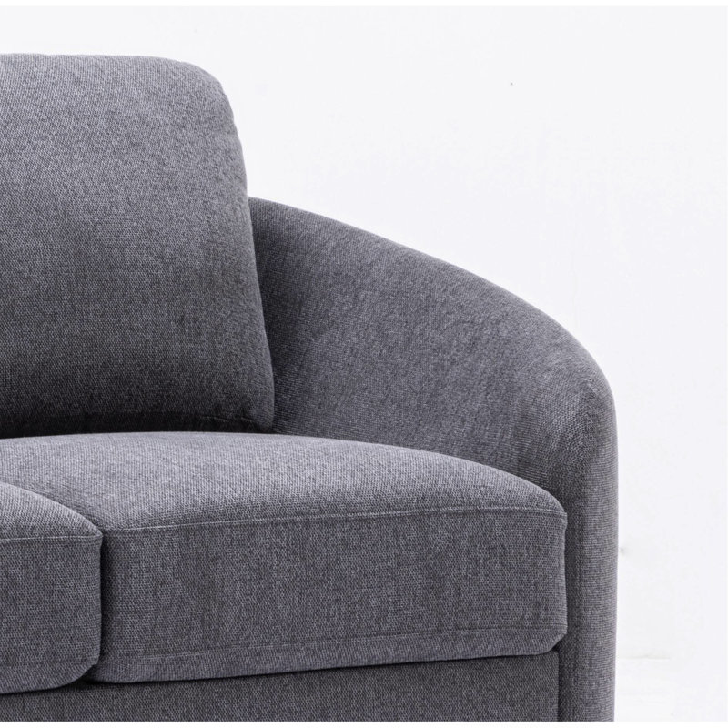 Gray Linen Loveseat
