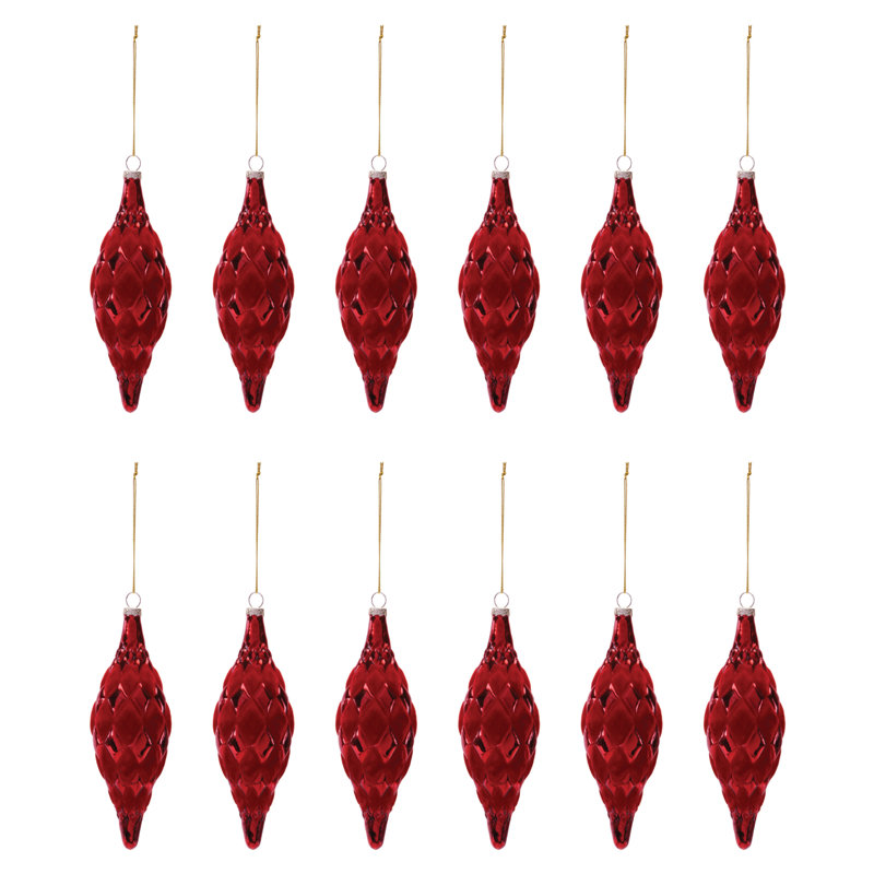 Ornements en verre (ensemble de 12)