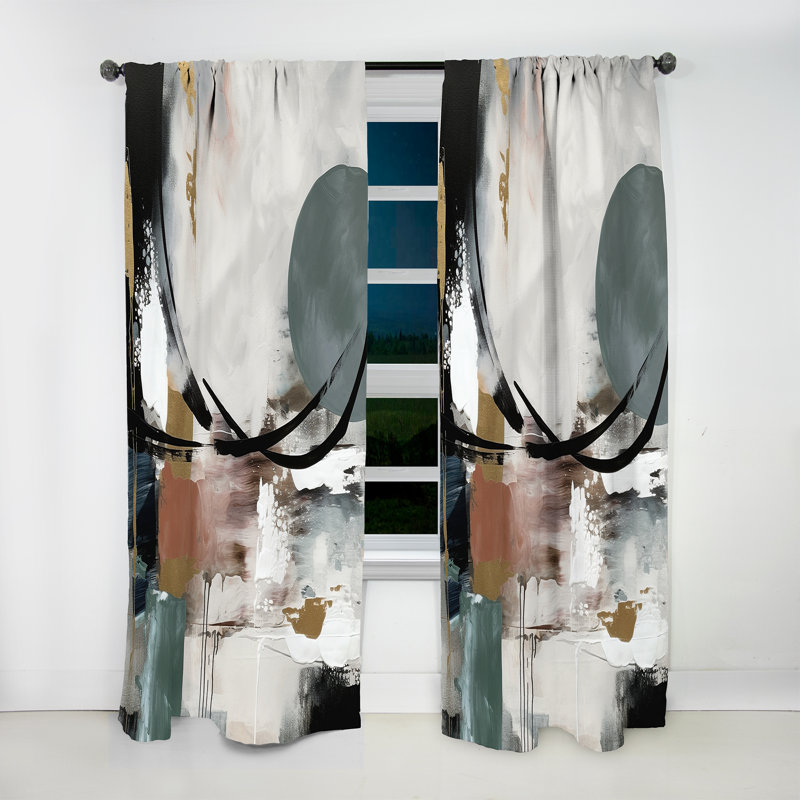 Albom - Exploring Boho Simplicity II - Abstract Curtain - Velvet Room Darkening - 1 panel, 52" W x 84" L
