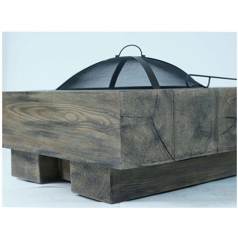 Wood Grain Design Outdoor Wooden Fuel Pit