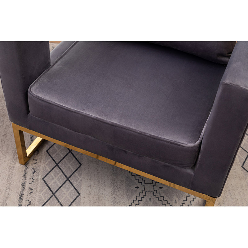 Fauteuil d'appoint contemporain rembourré, Gris