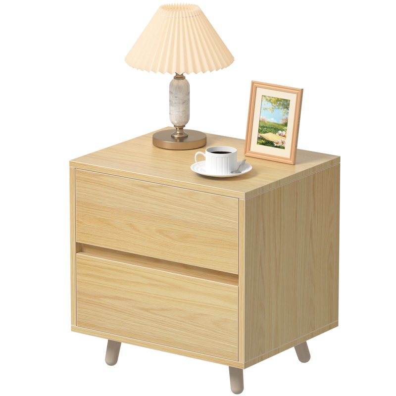 Polyfurniture MDF Nightstand (2 drawers), Natural