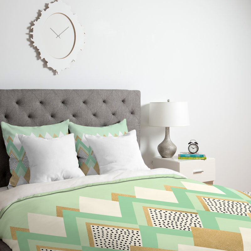Elisabeth Fredriksson Glam Geometric Shapes Duvet Cover, Queen Duvet Cover