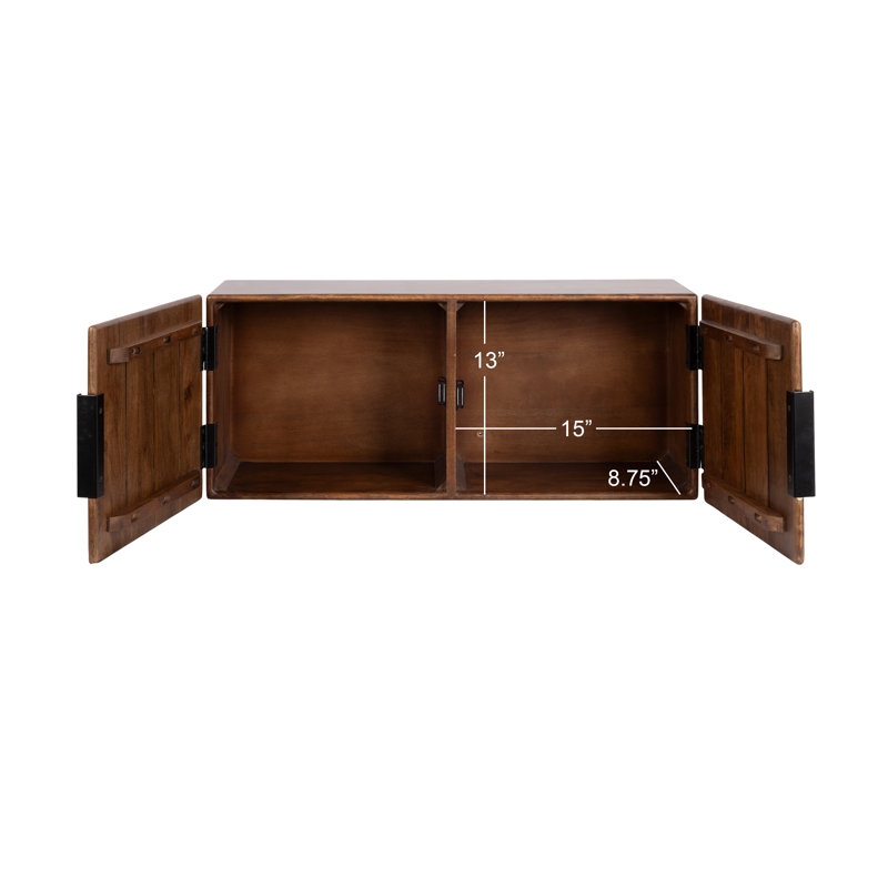 Armoire de rangement flottante en bois de manguier Warrick