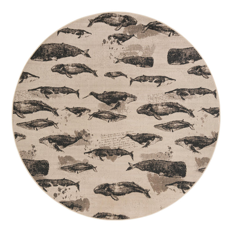Angelys Indoor/Outdoor Area Rug, Round 6'1"