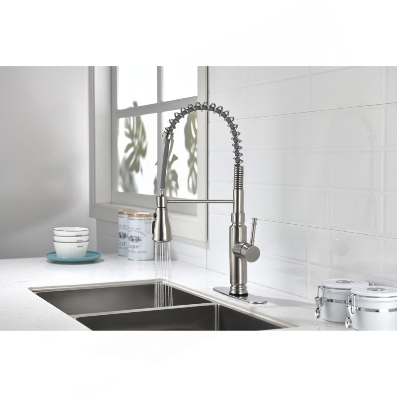 Touch Kitchen Faucet With Pull Down Sprayer, Brushed Nickel