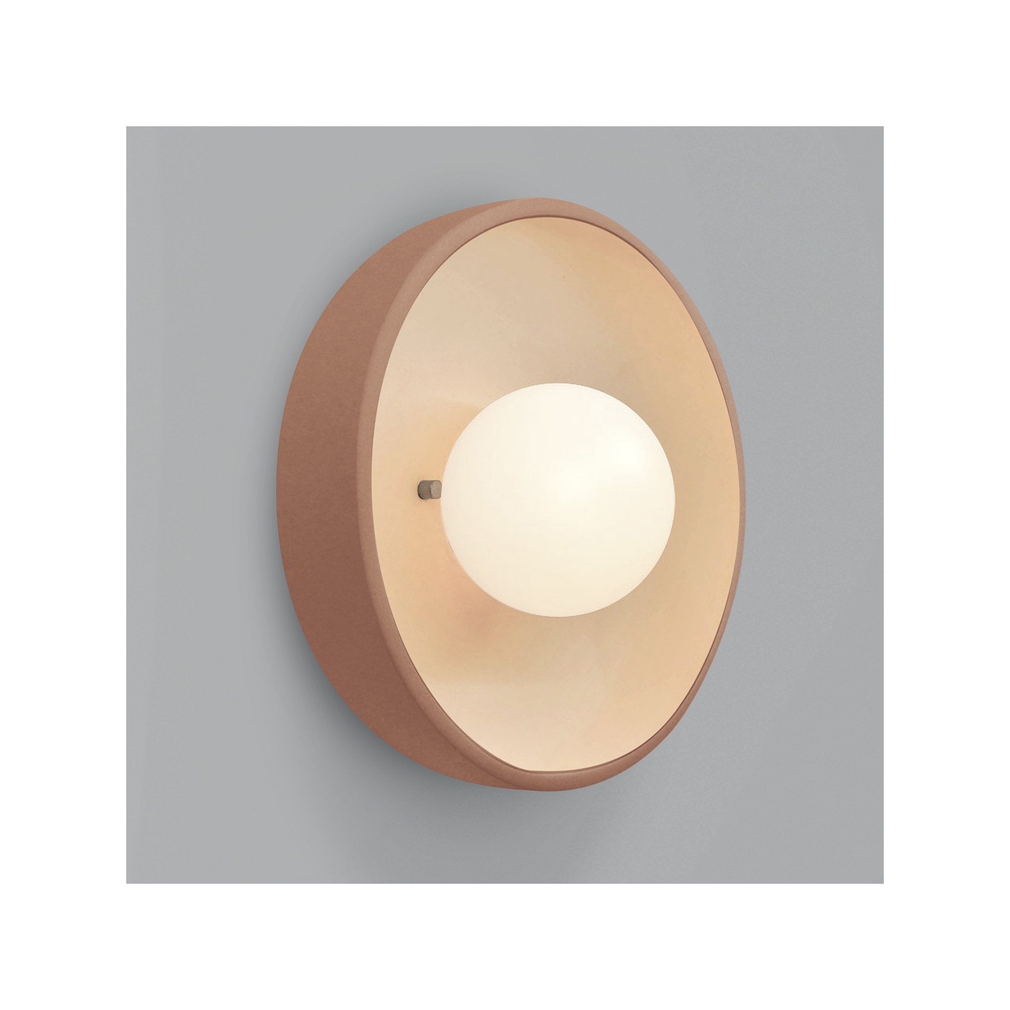 Ambiance - Flush Coupe ADA Wall Sconce - Antique Gold, Adobe