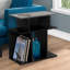 Table d'appoint, côté, bout, table de chevet, lampe, stratifié noir et gris, contemporain, moderne