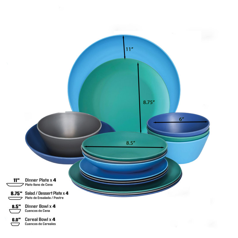16 Pc Melamine Dinnerware Set