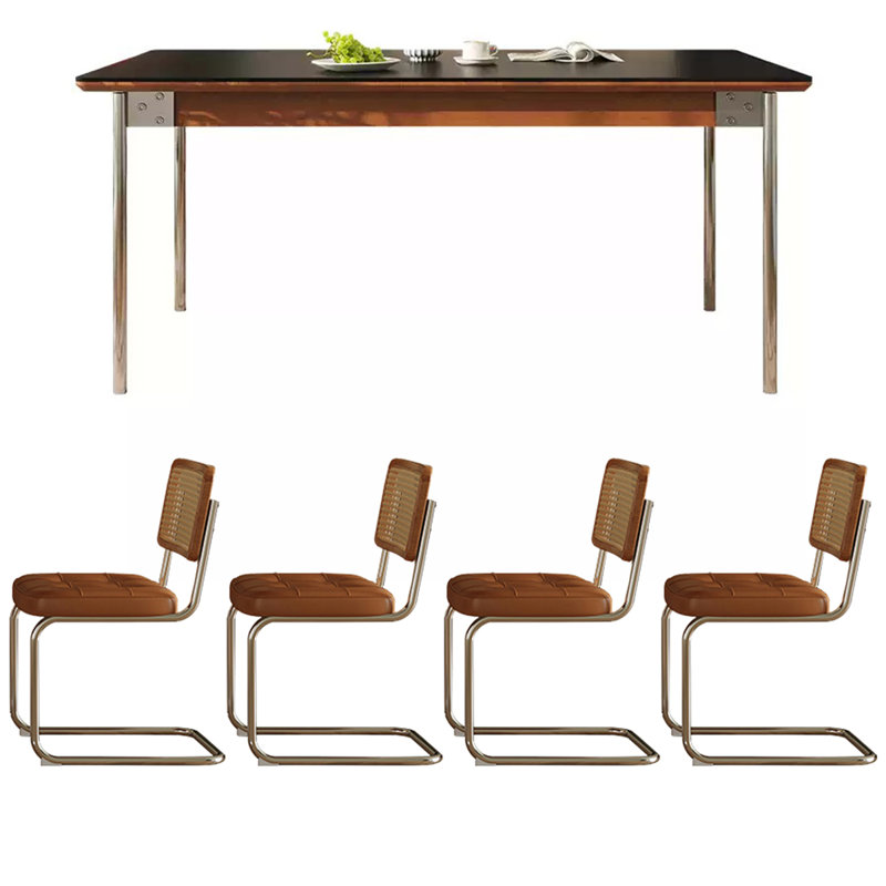 Table de salle à manger en pierre avec pieds en acier inoxydable, H 29,53 po x L 70,87 po x l 35,43 po