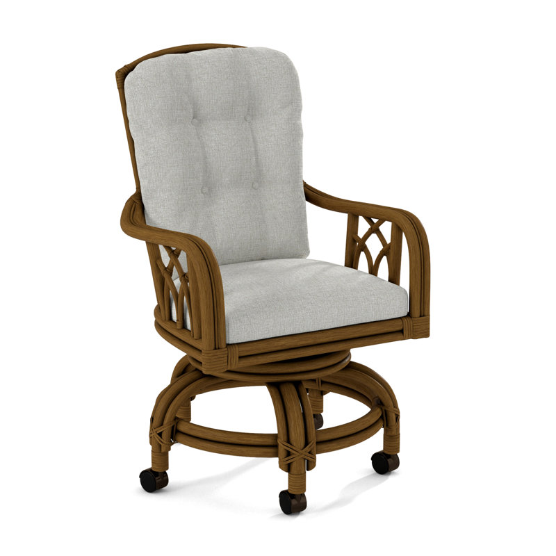 Edgewater Castered Arm Chair, Havana, Eggshell Crypton Performance; 0884-93