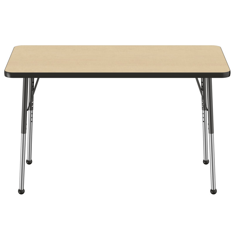 Laminate Adjustable Rectangle Activity Table, Noir