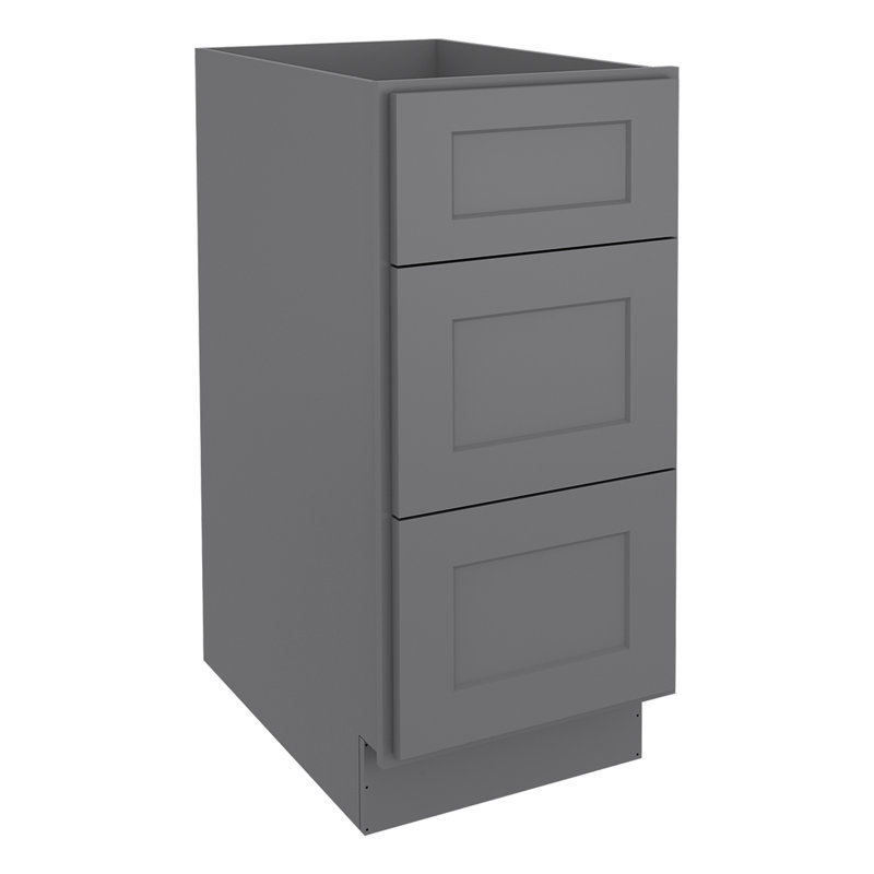 Cozy Design Recessed Panel 34.5'' H Plywood Standard Base Cabinet Ready-to-Assemble, Shaker Greystone, 34.5" H x 36" W