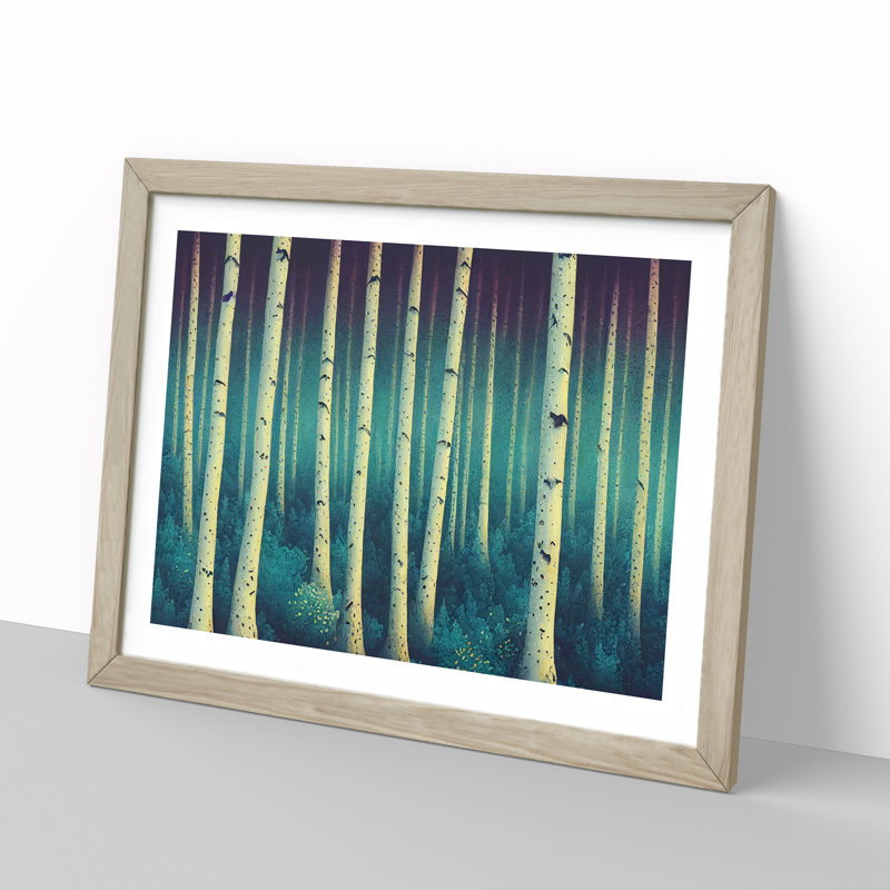 Moody Summer Forest - Framed Print, 46cm H x 64cm W x 2cm D, Oak Framed
