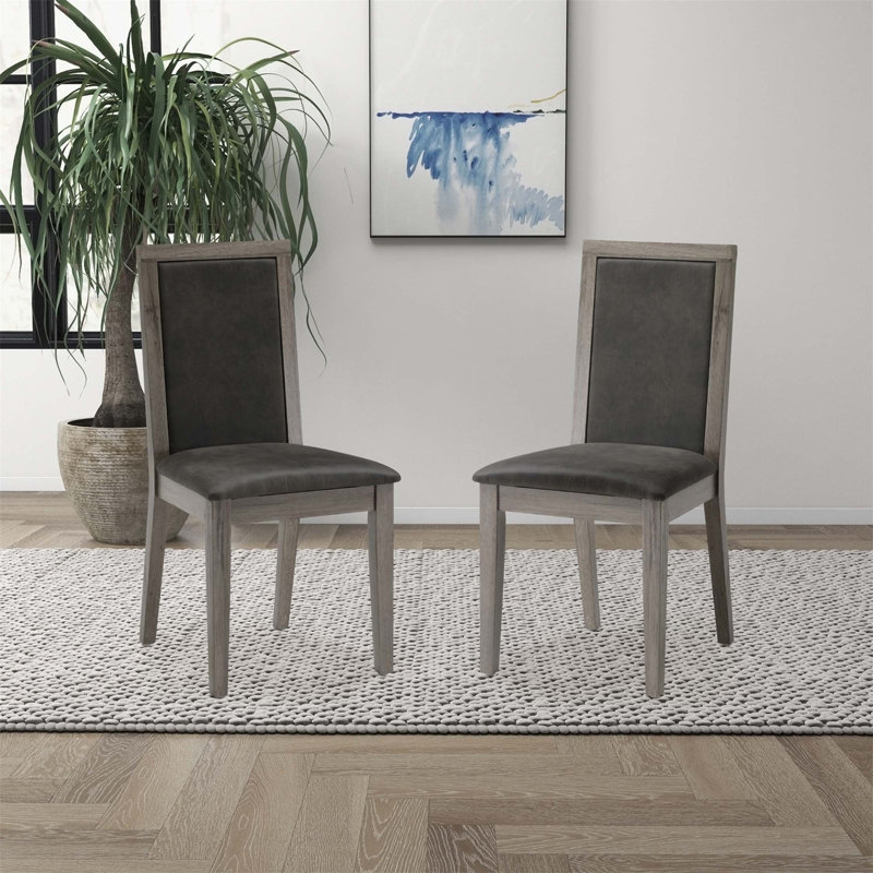 Chaise d'appoint rembourrée avec dossier en tissu massif Alfanette