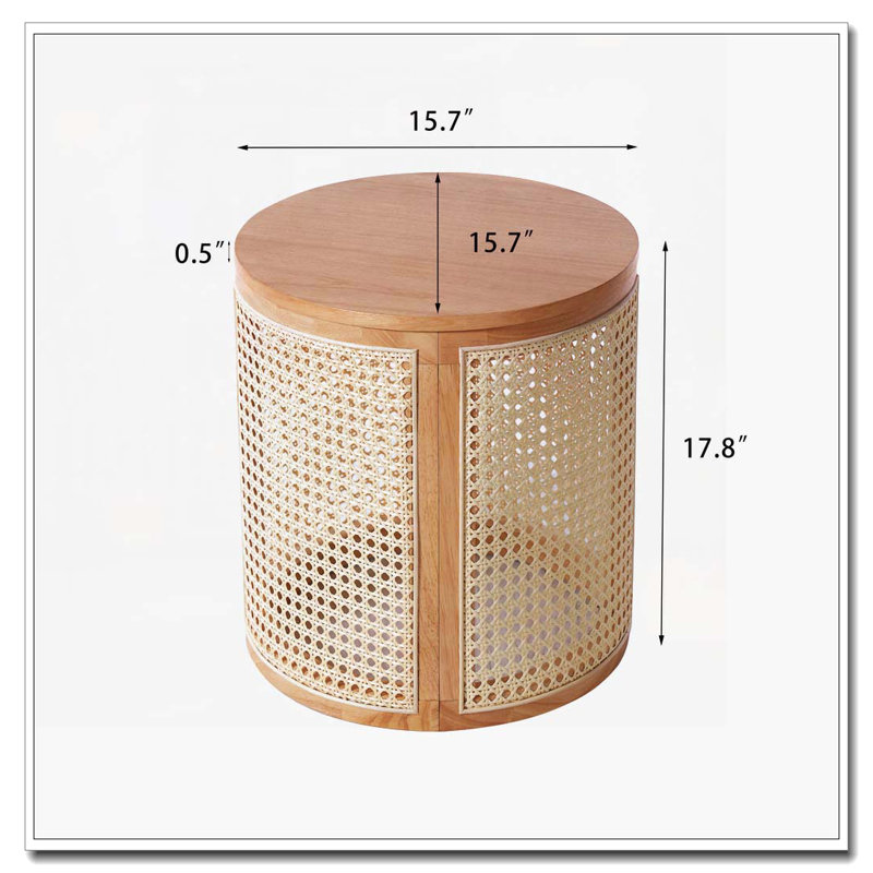TABLE D'APPOINT EN CAOUTCHOUC SOLIDE, COULEUR NATURELLE