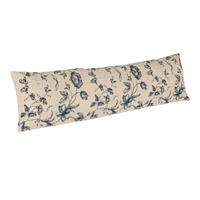 Long Patterned Cotton and Linen Lumbar Pillow