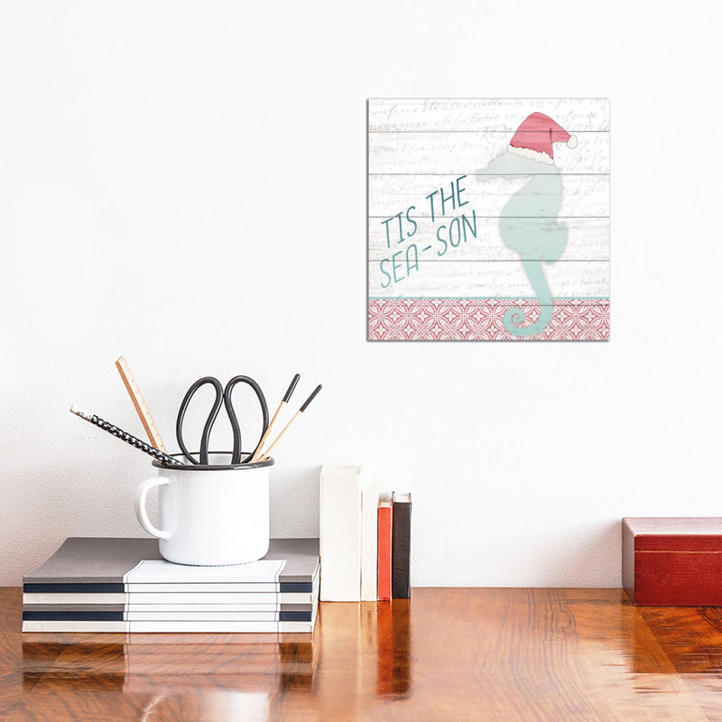 Tis The Sea-Son 1 Piece Wrapped Canvas Wall Art, 30.48cm H x 30.48cm W