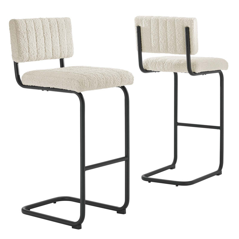 Modway Parity Vegan Leather Counter Stools, Ivory, Bar Stool (30.5" Seat Height)