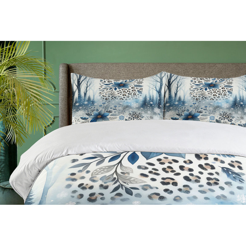 Winter Blue Duvet Cover, King Duvet Cover + 2 Standard Shams