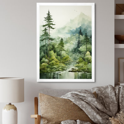 Forêt, énigmatique, forêt, art mural