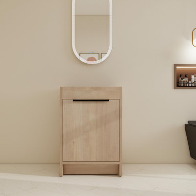 24" Free-Standing Single Bathroom Vanity Base With Adjustable Shelf