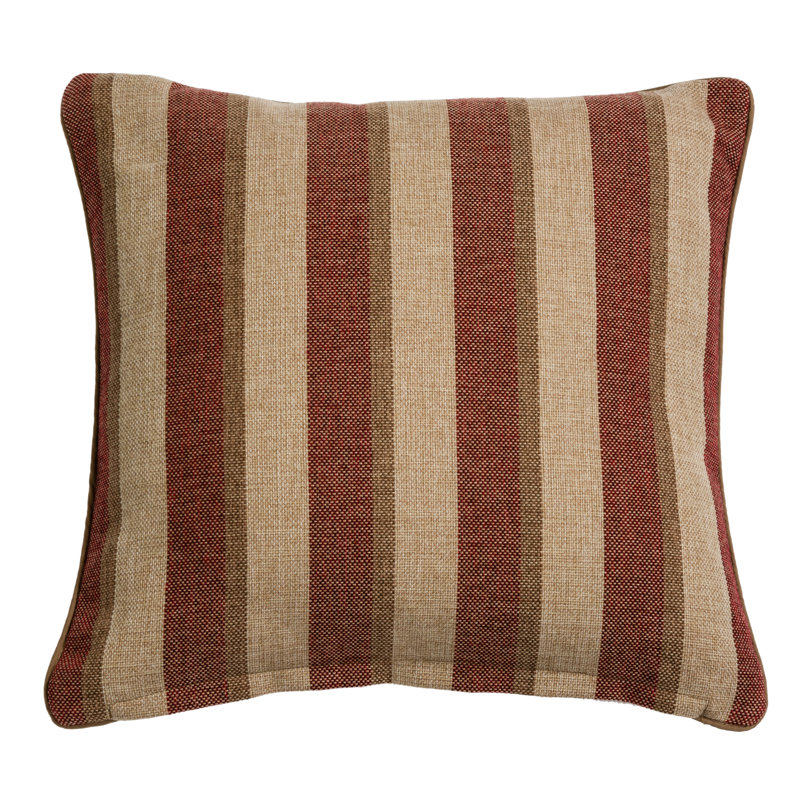 Colleyville Plaid Square Throw Cushion, Red/Beige, 43 x 43cm