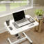 Table de lit mobile debout sur roulettes avec roulettes, grain de bois blanc-198552054