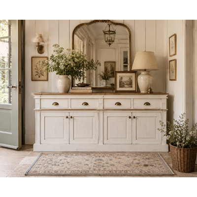 Rustic-Modern Farmhouse Solid Wood Sideboard and Hutch