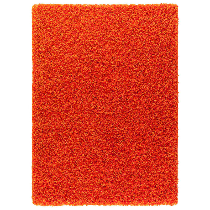 Verona Thick Orange Shaggy Area Rug – Soft Pile, Non-Slip, Durable Polypropylene Carpet for Living Room, Bedroom & Hallway