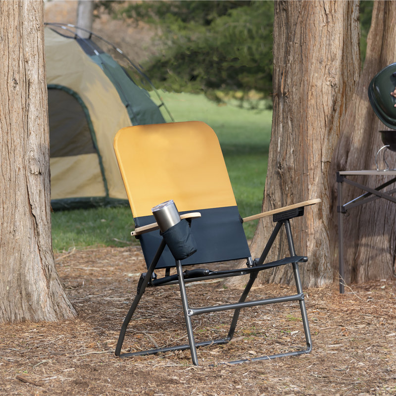 Selkirk XXL Comfort Outdoor Chair with Oversized Cup Holder - Gray & Orange