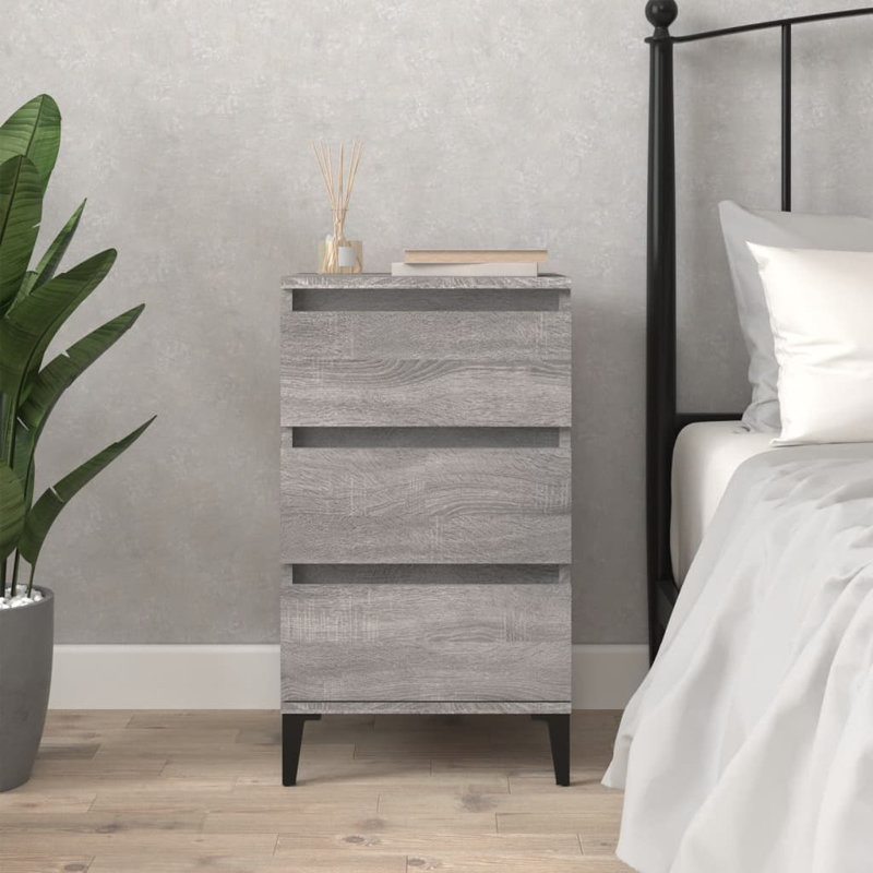 Bedside Cabinet 40 x 35 x 70 cm Engineered Wood, Grey Sonoma