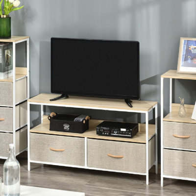 TV Stand Cabinet With 2 Foldable Drawers