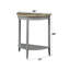Console demi-lune en chêne naturel et gris - Rehaussez votre design intérieur avec un rangement fonctionnel