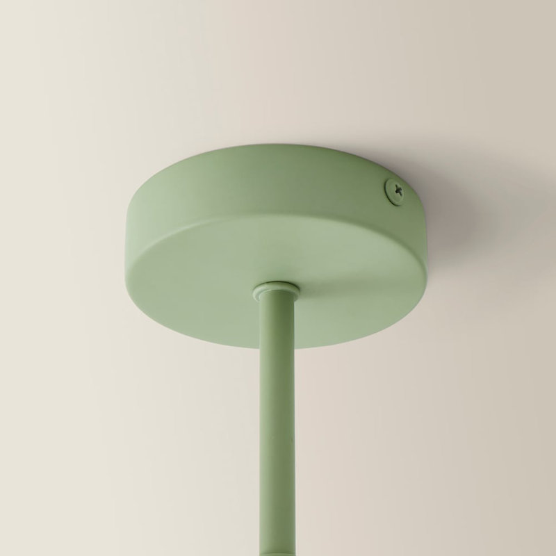 Rayville Glass Semi Flush Mount, Sage Green, No