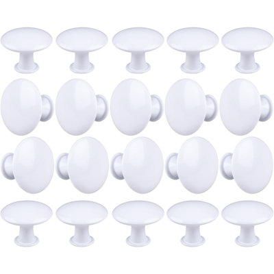 Paquet de 20 boutons d'armoire - Poignées de tiroir rondes en alliage d'aluminium creux avec vis pour quincaillerie de porte de salle de bain