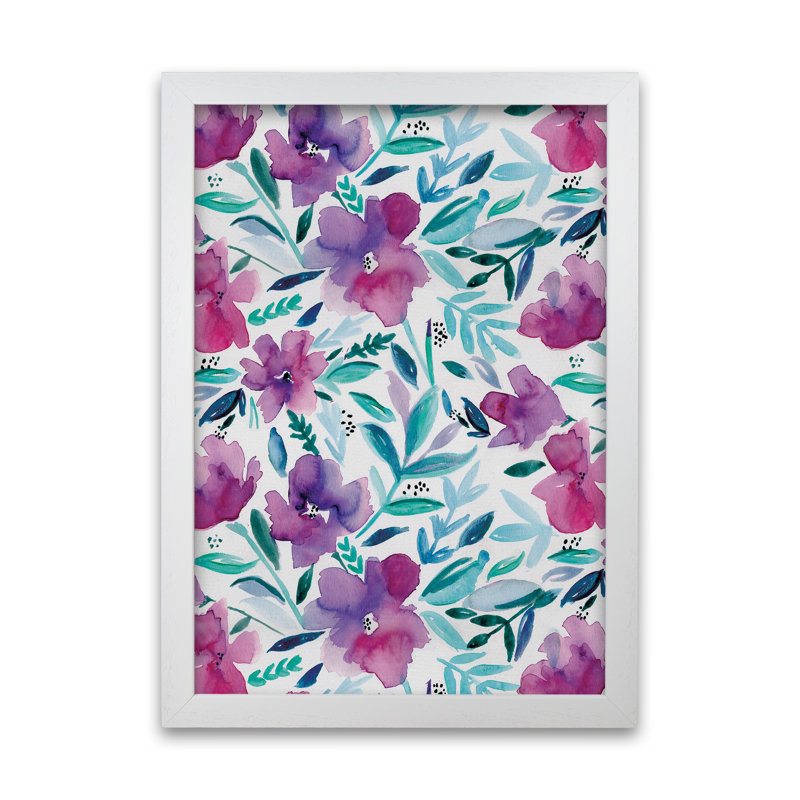 Loose Floral - Print, White Framed, 59.4cm H x 42cm W x 3cm D
