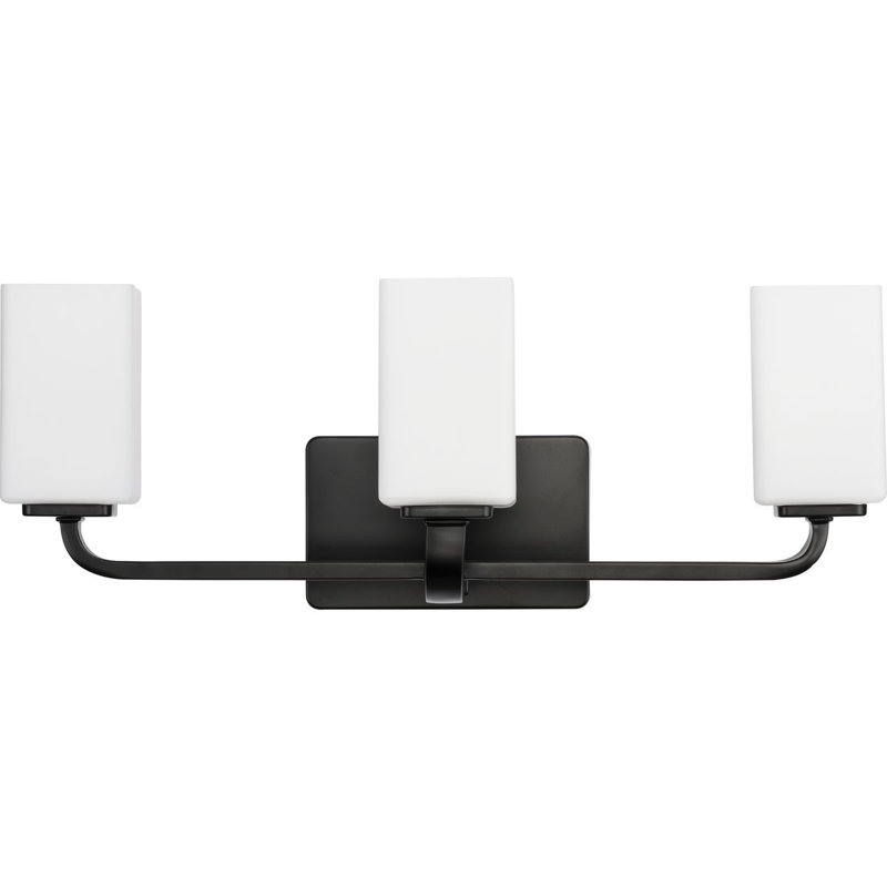 3 - Light Dimmable Vanity Light, Matte Black