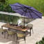 Parasol de patio 10,7 pi, parasol 4 niveaux avec manivelle, 8 baleines, mauve
