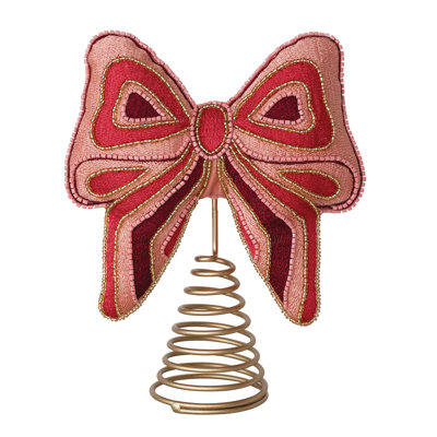 Beaded Cotton Bow Tree Topper