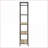 Bookshelf, Industrial Walnut Brown &amp; Light Gray 5 Fixed Shelves Open Storage | Wood+Metal | Open Back-1649283236-1649283240