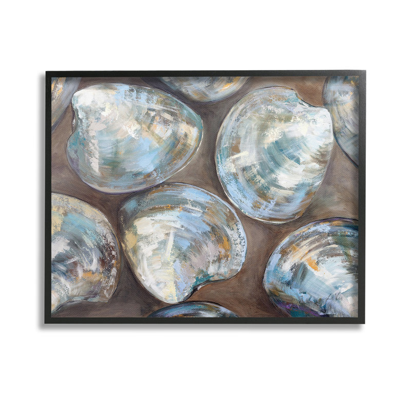 «Clam Shell» encadré, estampe numérique par Jeanette Vertentes, H 11 po x l 14 po, Giclée encadrée noir minuit
