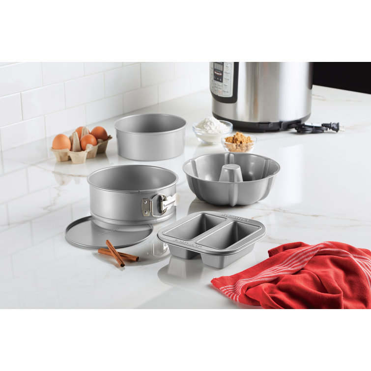  Farberware Bakeware Steel Nonstick Toaster Oven Pan Set,  4-Piece Baking Set, Gray : Home & Kitchen
