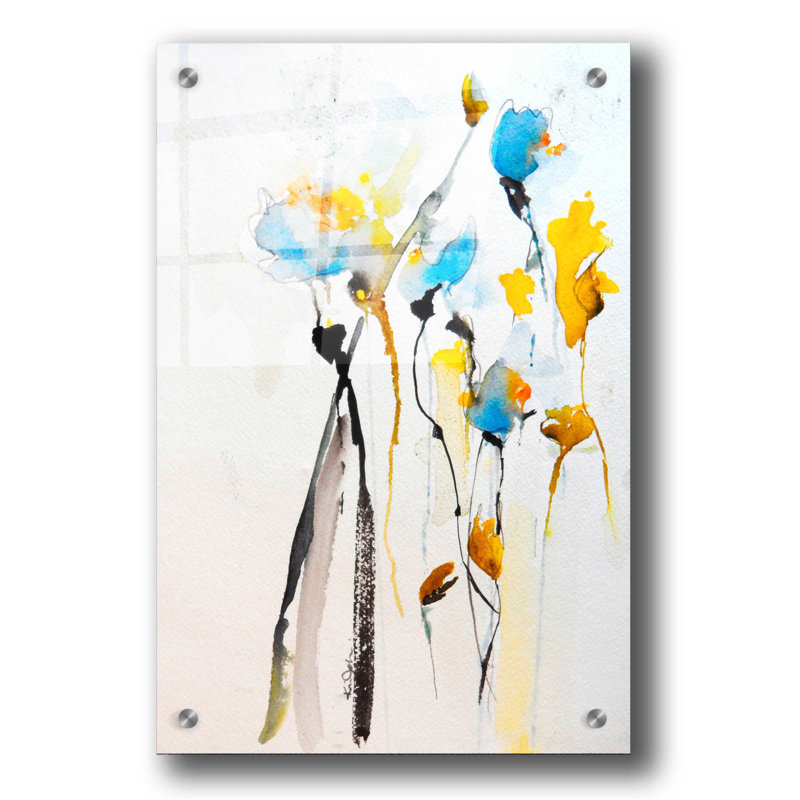 "Fleurs bleues II" par Karin J, H 36 po x l 24 po x P 0,2 po