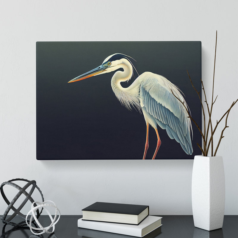 Select Heron Bird - Wrapped Canvas, 35cm H x 50cm W x 3cm D