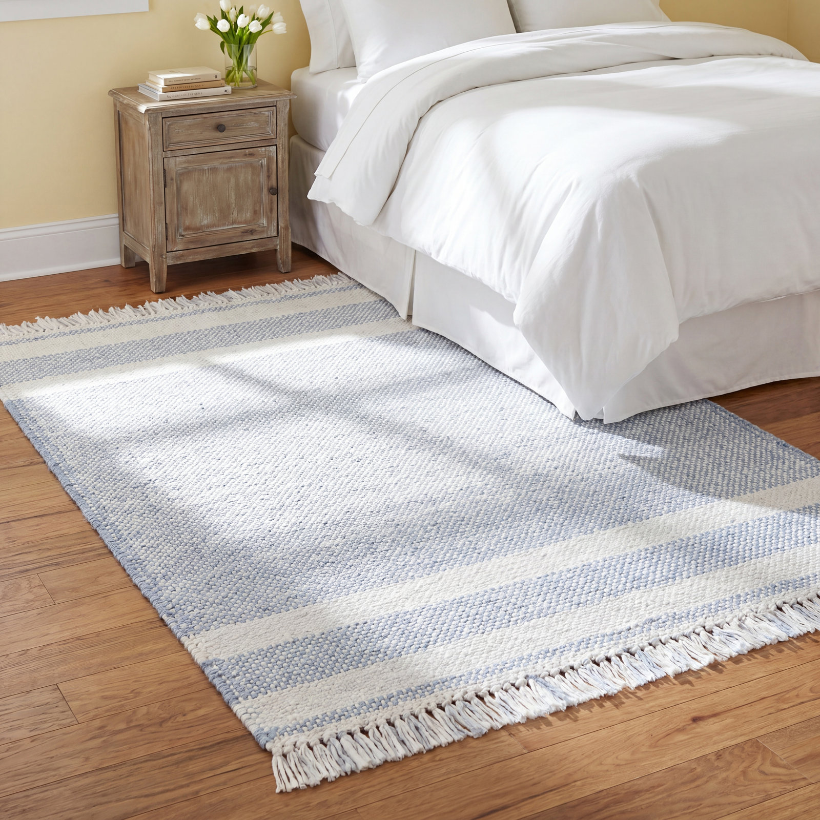 Bretson Hand-Woven Outdoor Striped Rug, Rectangle 9' x 12'